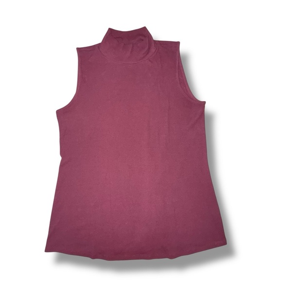 LANE BRYANT Mock Neck Ribbed Tank Classic Sleeveless - 18/20 Maroon - Picture 7 of 16